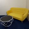 Ghế sofa đơn nỉ màu vàng