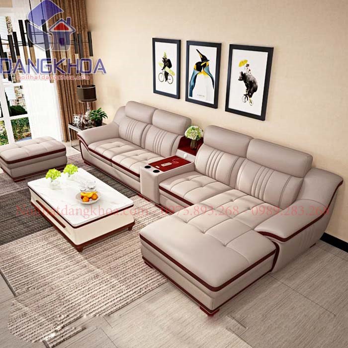 Ghế sofa da góc L cho nhà rộng – SFDK24 giá rẻ nhất Hà Nội